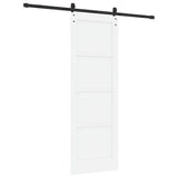 Sliding Door White and Black 73.5 x 211 cm Solid Pine Wood 3333189