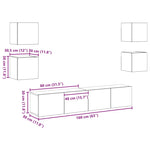 ZNTS TV Cabinet 6 pcs Brown 160 x 30 x 30 cm Engineered wood 3393419