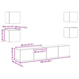 ZNTS TV Cabinet 6 pcs Brown 160 x 30 x 30 cm Engineered wood 3393419