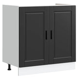 Sink Base Cabinet with Door Porto 2 pcs Black Engineered wood 3315022