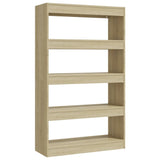 Book Cabinet/Room Divider Sonoma Oak 80x30x135 cm Engineered Wood 811712