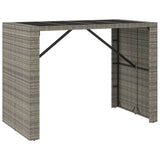 5 Piece Garden Bar Set with Cushions Grey Poly Rattan 3203946