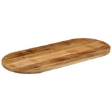 Table Top 110x50x2.5 cm Oval Solid Wood Rough Mango 370107