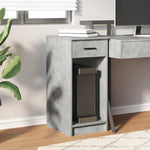 ZNTS Computer Tower Stand with Drawer Concrete Grey 35x45x77 cm 858743