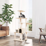 Cat Tree with Sisal Scratching Posts Cream 142 cm 171591