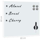 Wall Mounted Magnetic Board Glass 60x60 cm 285375