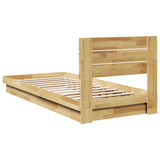 Bed Frame with Headboard without Mattress 100x200 cm Solid Wood Oak 3315743