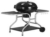 Portable Charcoal Kettle Grill Outdoor Barbecue Trolley BBQ Heat Smoker Grilling with 2 Wheels, T3398P320039