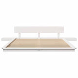 Bed Frame White 140 x 200 cm Wood 872399