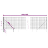 Wire Mesh Fence with Spike Anchors Anthracite 1.8x25 m 154285