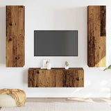 Wall Mounted TV cabinets 3 pcs Old Wood Engineered Wood 3328965