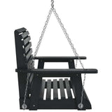 Garden Swing Chair with Metal Chains Black Solid Wood Fir 4008980