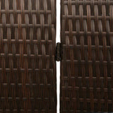 Room Divider Folding Manual Brown 195 x 180 cm Poly Rattan 42003673