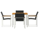 Garden Dining Set 5 pcs Solid Acacia Wood and Stainless Steel 3334814