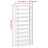 Wine Rack for 77 Bottles Grey Solid Wood Pine 373383