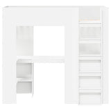 Loft Bed Frame with Desk White 75 x 190 cm Engineered Wood 3410427