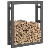 Firewood Rack Grey 80x25x100 cm Solid Wood Pine 822419
