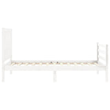 Bed Frame without Mattress White Small Single Solid Wood 3194272