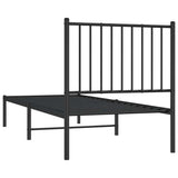 Metal Bed Frame without Mattress with Headboard Black 80x200cm 350855