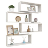 ZNTS Wall Cube Shelf 4 pcs High Gloss White 60x15x23 cm Engineered Wood 807152