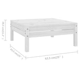 ZNTS 6 Piece Garden Lounge Set Solid Pinewood White 3082723