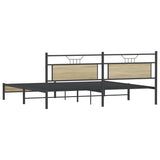 Metal Bed Frame without Mattress Sonoma Oak 193x201 cm 3325118