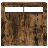 Sideboard with LED Lights Smoked Oak 80x35x75 cm 815729
