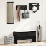 Hallway Furniture Set 4 pcs Black Oak Engineered Wood 871529