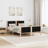 Bed Frame with Headboard Black 140 x 200 cm Solid Pine Wood 3394290