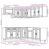 ZNTS 11 Piece Kitchen Cabinet Set Porto Black Engineered Wood 3314932