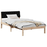 Bed frame Brown and black 100 x 200 cm Solid pine wood 878631