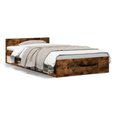 Bed Frame with Drawer without Mattress Smoked Oak 90x190 cm Single 3280787