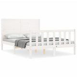 Bed Frame without Mattress White 140x200 cm Solid Wood Pine 3192752