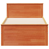 Bed Frame without Mattress with Headboard Wax Brown 75x190 cm Small Single Solid Wood Pine 3308791