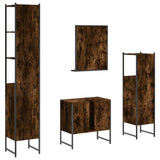 ZNTS 4 Piece Bathroom Cabinet Set Smoked Oak Engineered Wood 3214356