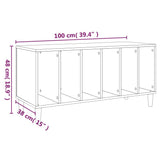 Record Cabinet Concrete Grey 100x38x48 cm Engineered Wood 831977