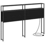 Storage Headboard with Shelf Black oak 120 cm Engineered wood 859740