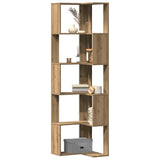 Corner Bookcase 5-Tier Artisian Oak 50x50x179 cm Engineered Wood 852590