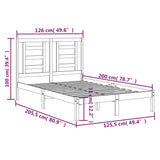 Bed Frame without Mattress White 120x200 cm Solid Wood Pine 3104344