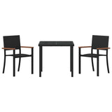 Garden Dining Set 3 pcs Black Powder-Coated Steel 3379415