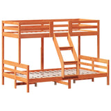 Bunk Bed without Mattress 90x200/120x200 cm Wax Brown Solid Wood 3207172