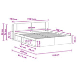 Bed Frame with Storage White 180 x 200 cm Engineered Wood 3433414