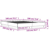 Bed Frame without Mattress Concrete Grey 140x190 cm 3209873