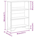 Bookcase Brown Oak 80x31x106 cm Engineered Wood 848628