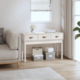 Console Table White 114x40x75 cm Solid Wood Pine 821755