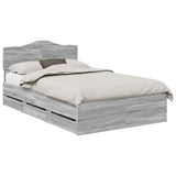 Bed Frame with Drawer Grey Sonoma 120 x 200 cm Engineer Wood 3413024