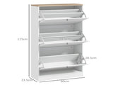 Shoe Cabinet with 3 Flip Drawers, Narrow Shoe Storage Cabinet for 18 Pairs, Freestanding Slim Shoe T3398P344852