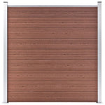 WPC Fence Set 10 Square + 1 Slanted 1830x186 cm Brown 3053224
