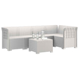 5-Seater Garden Sofa Rattan Look PP White 3444068