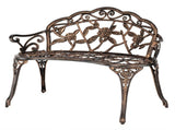 38.5" Cast Aluminum Outdoor Courtyard Decoration Park Leisure Rose Chair 40411767